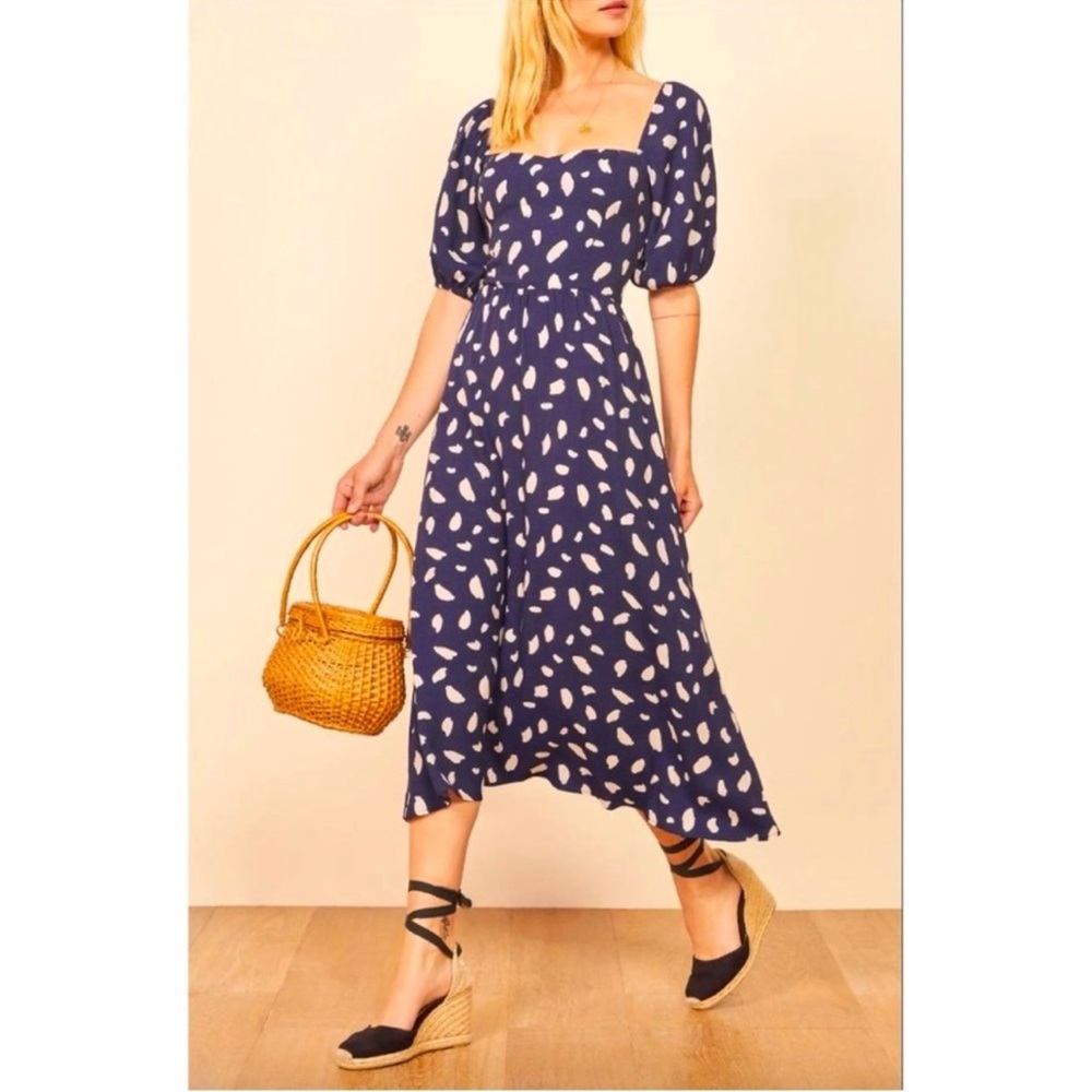 Reformation Zippy Midi Dress in Splatter